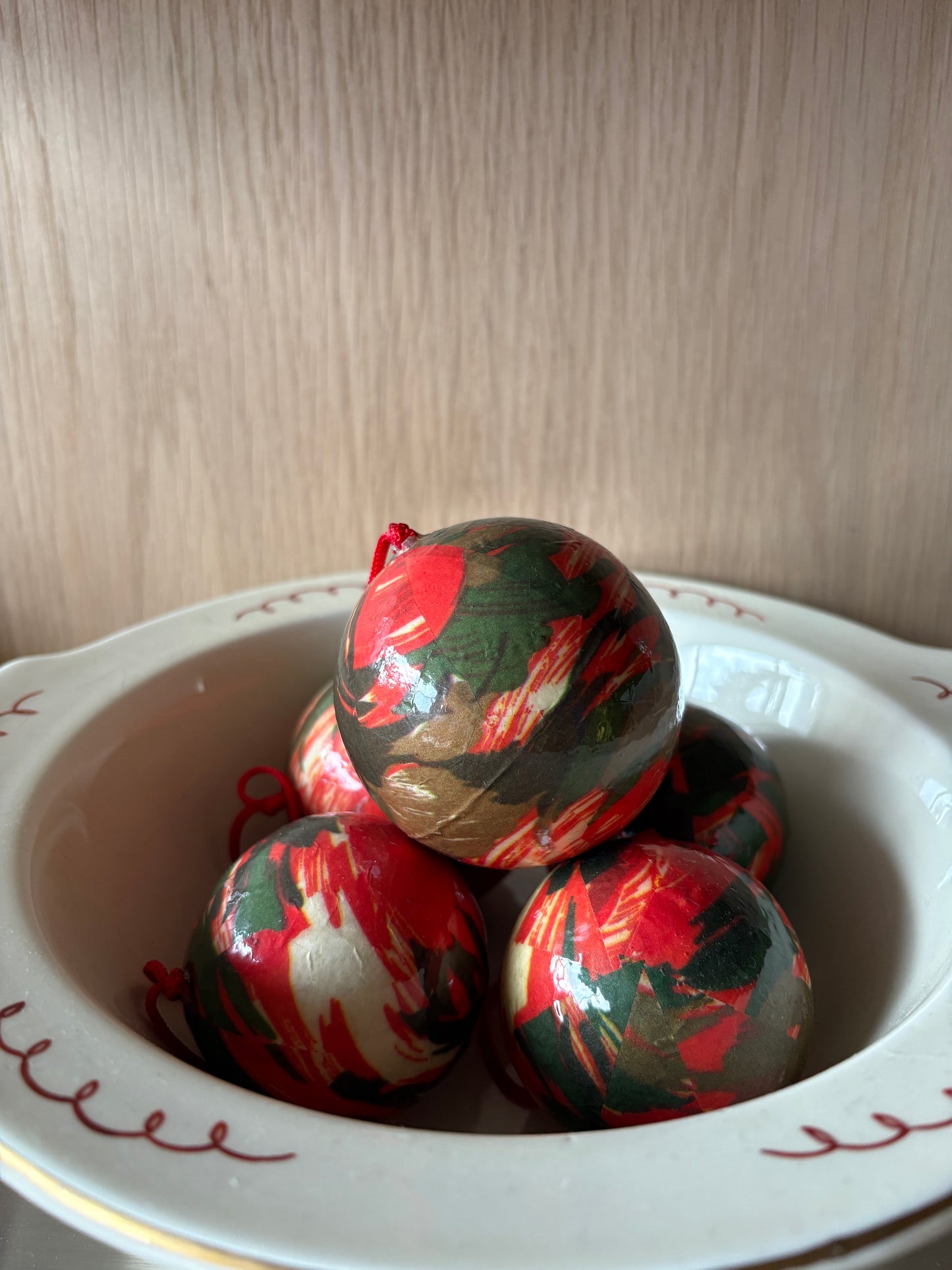 Handpainted Baubles - set of 5