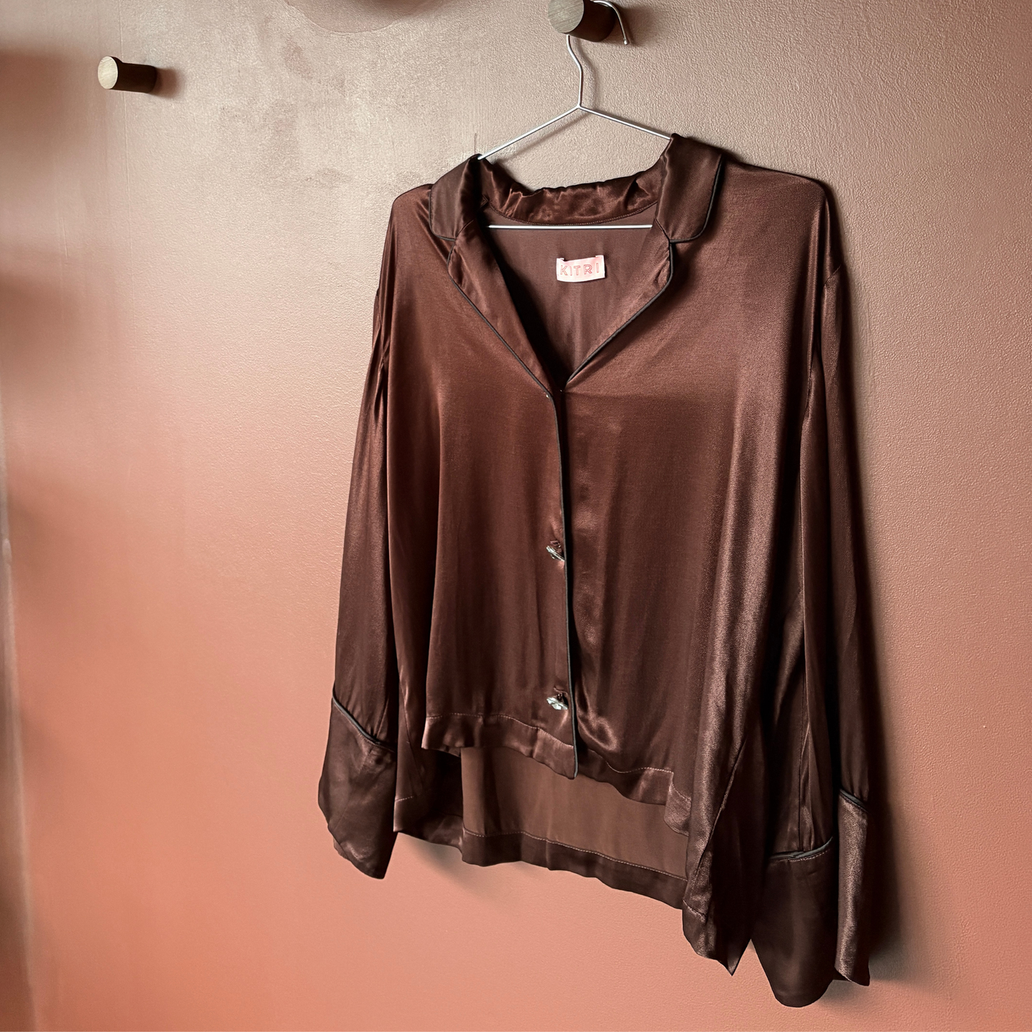 Kitri Chocolate Satin Pyjama Co-Ord