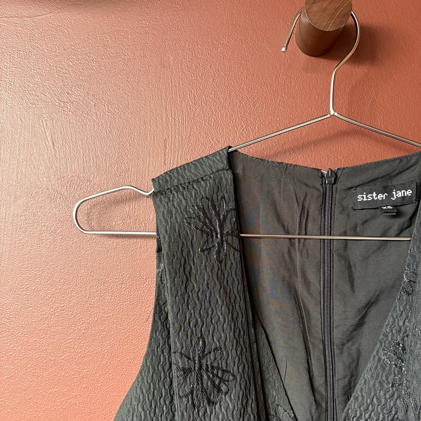 Sister Jane Black Glitter Bow Sleeveless Mini Dress