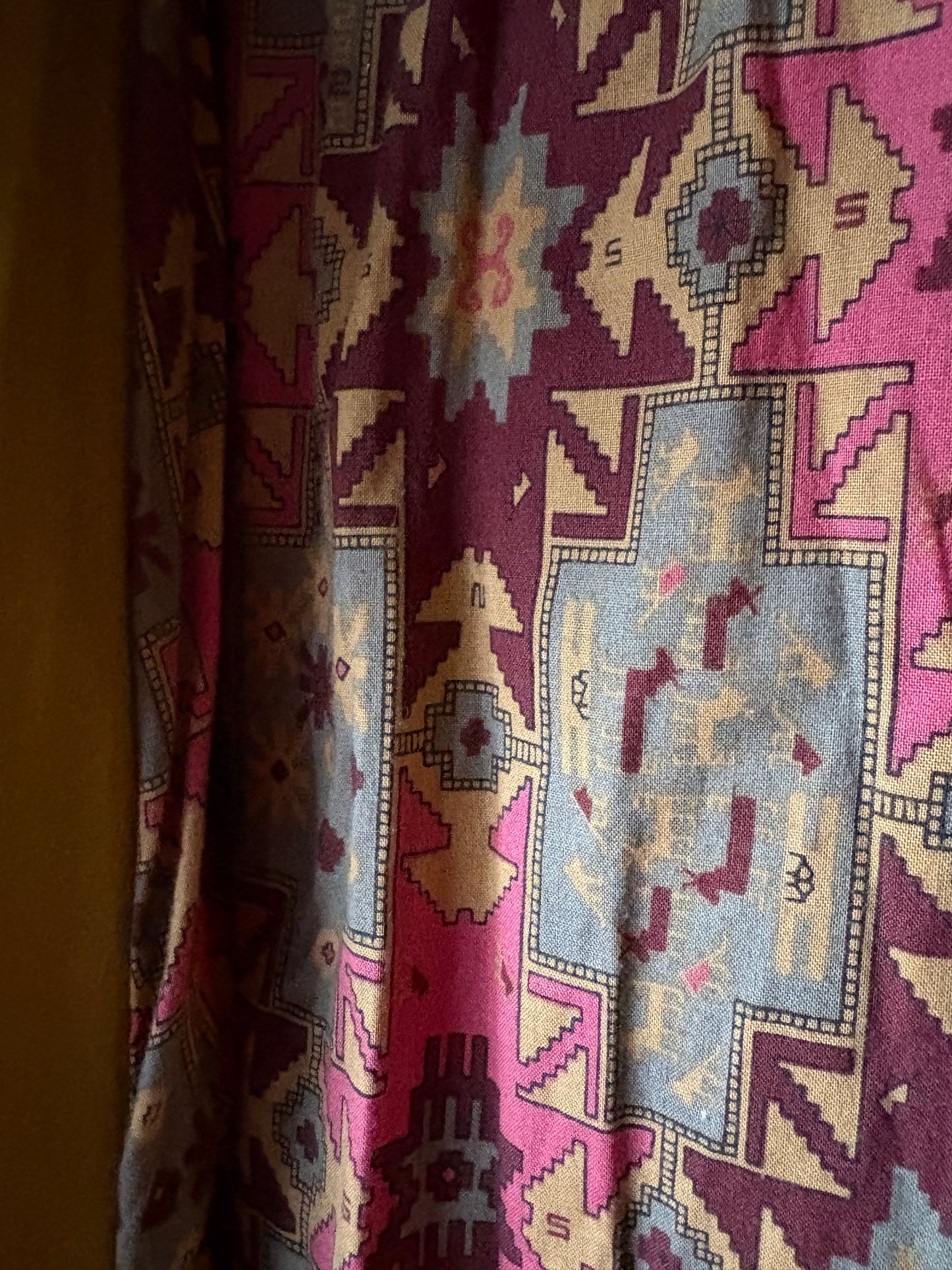 Vintage St Michael Mustard Trench Coat with Patterned Lining