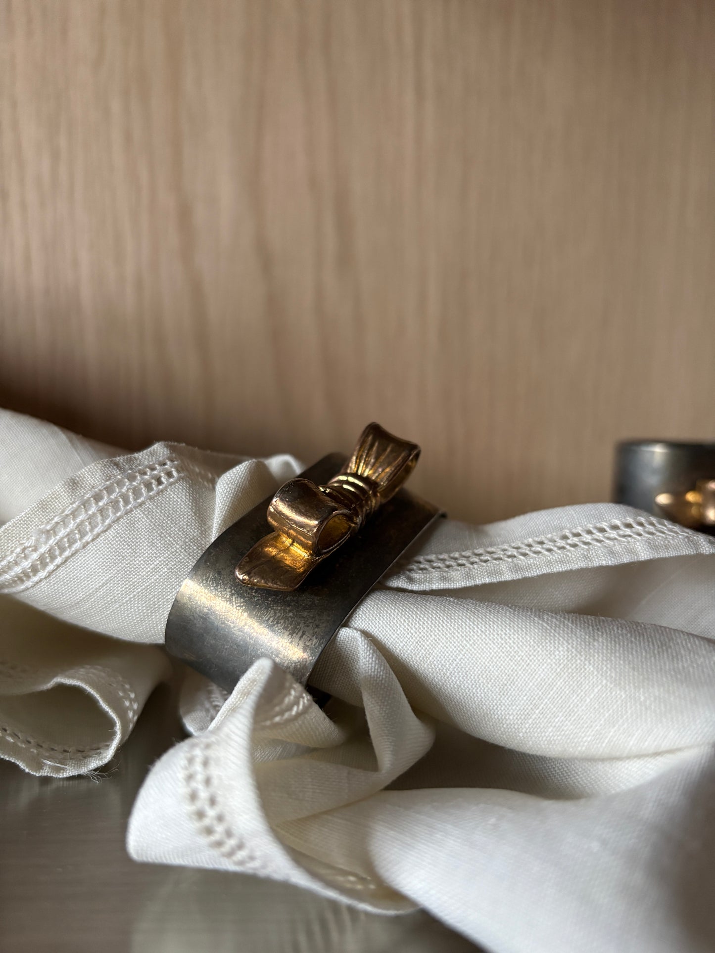 Vintage Stainless Steel Napking Rings - set of 5