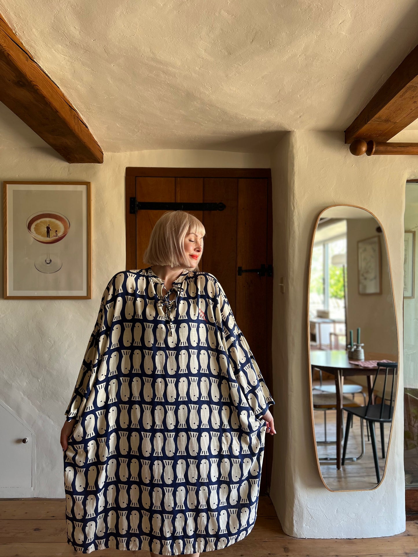 Bobo Choses Navy Lucky Fish Tunic worn on model