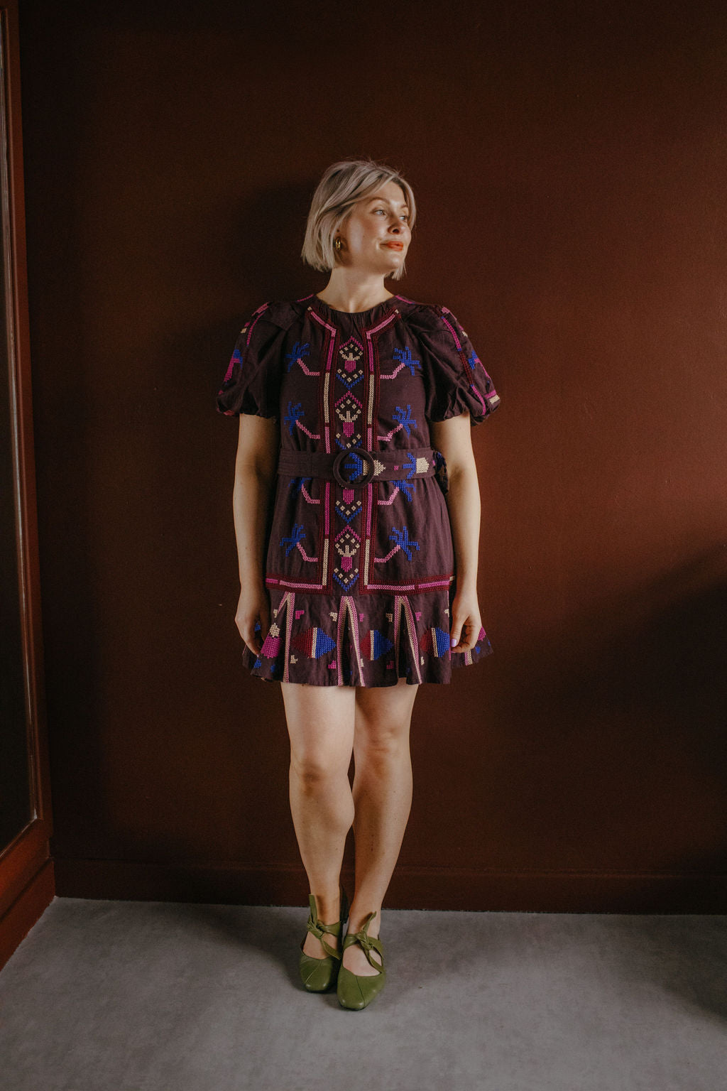 farm rio brown dress Chocolate Embroidered Mini Whether youre exploring new 071424 Size:US size 16 Hot Pink Heels with