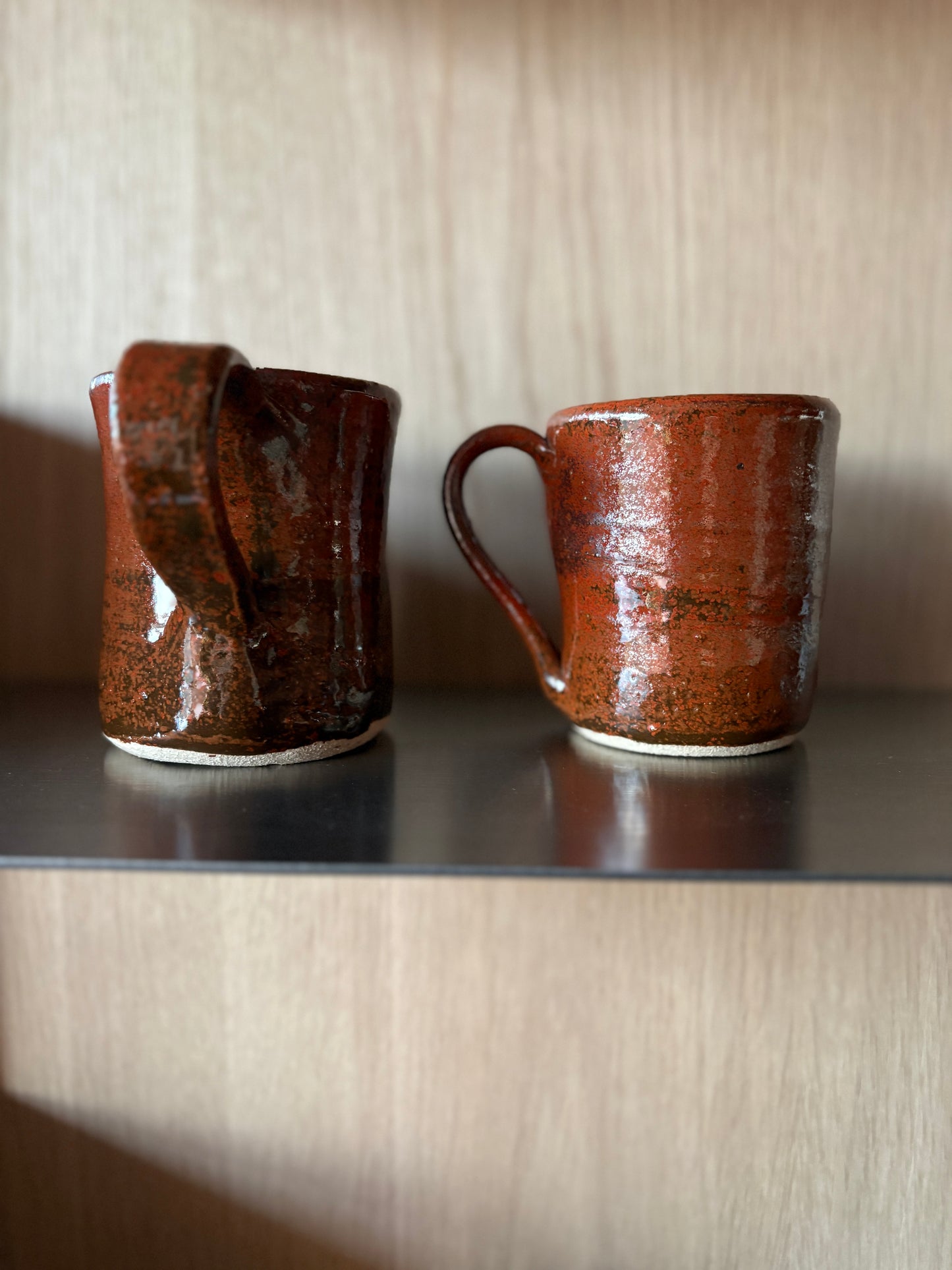 Vintage Wheel-Thrown Rust Stoneware Mug