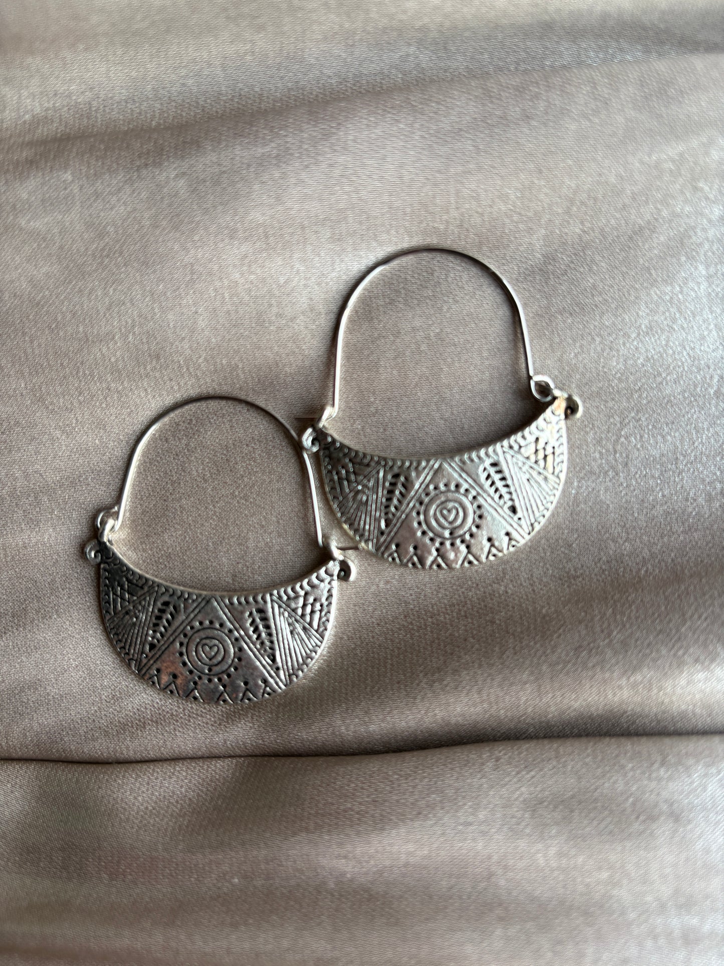 Vintage Celestial Silver Earrings
