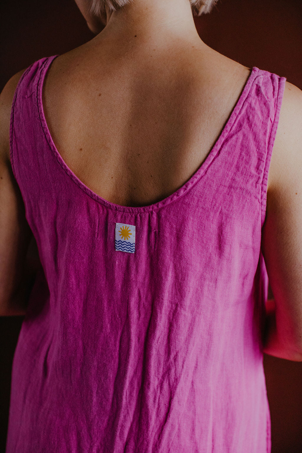 LF Markey Cerise Pink Linen Dress
