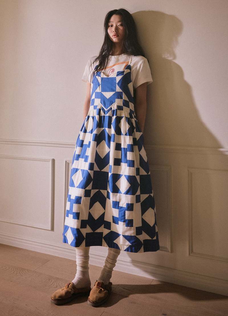 Sea New York Blue Patchwork Dress