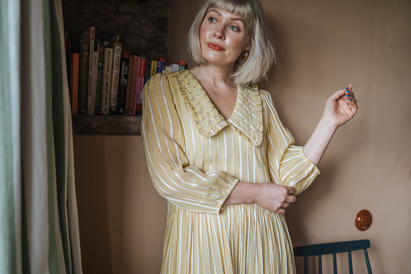 Stella Nova Yellow Maxi Stripe Dress worn on model
