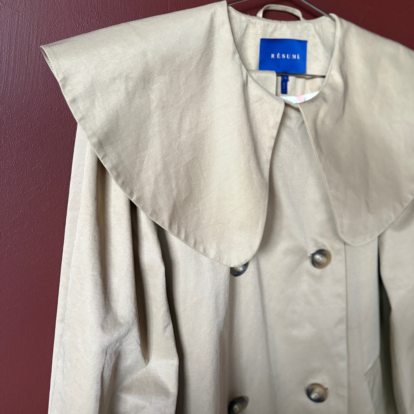 Resume Copenhagen Beige Double Breasted Trench Coat