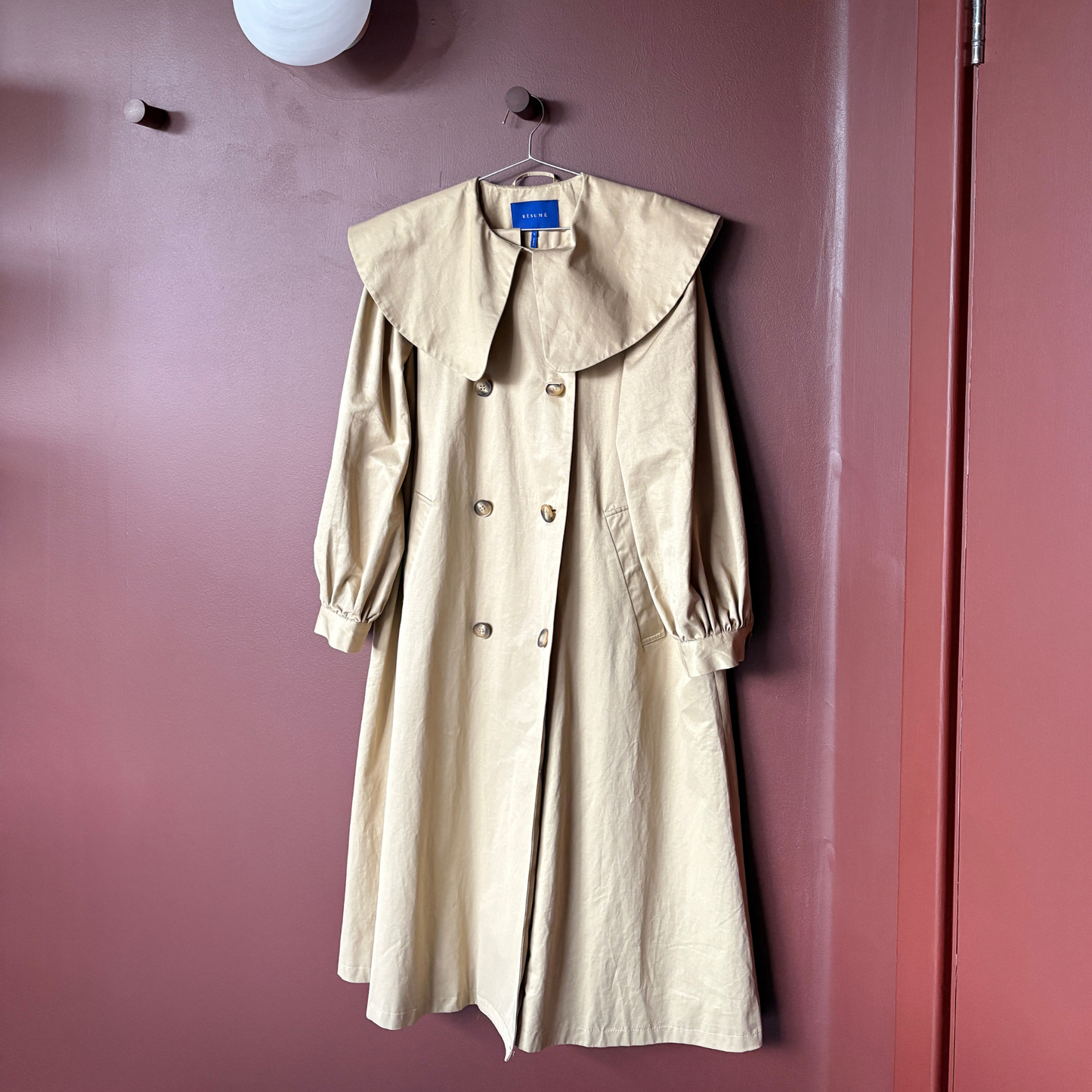 Resume Copenhagen Beige Double Breasted Trench Coat