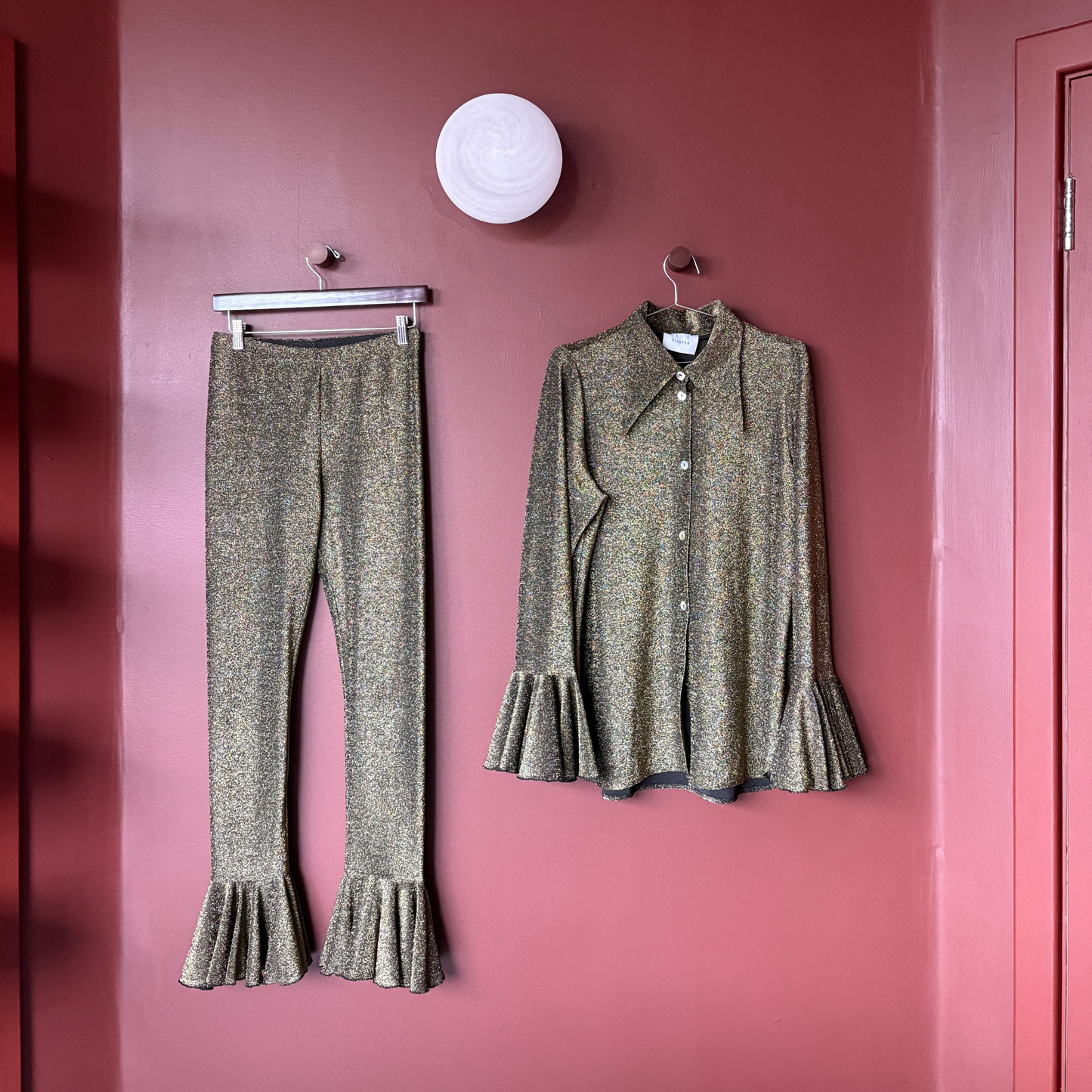 Sleeper Gold Lurex Glitter Co-Ord Set