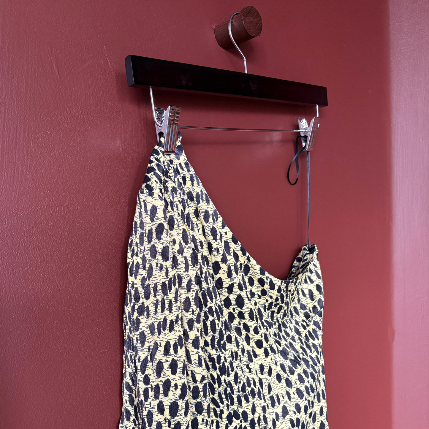 Kitri Amber One-Shoulder Cheetah Midi Dress