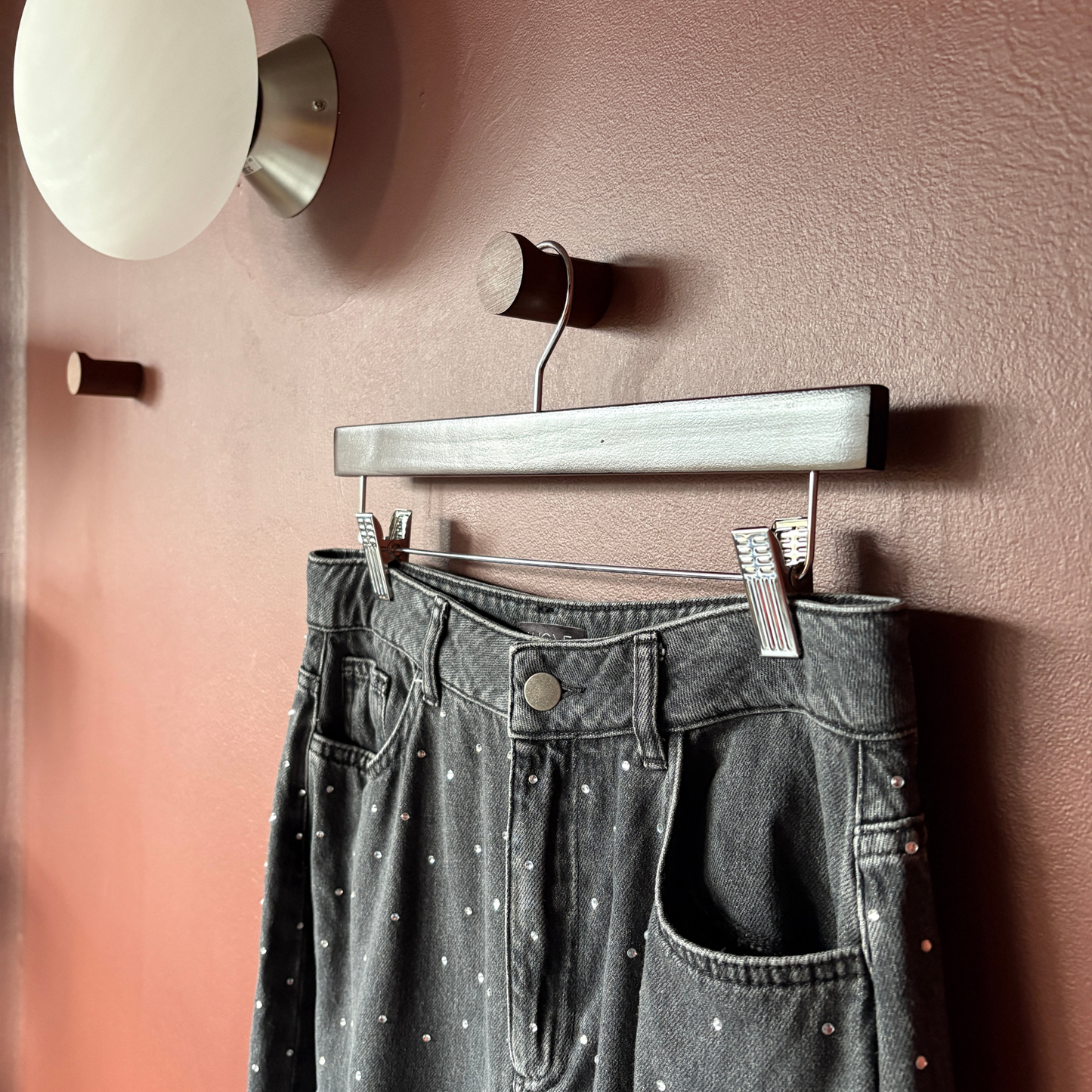 Aligne Grey Denim Diamanté Co-Ord Shirt Trouser Set