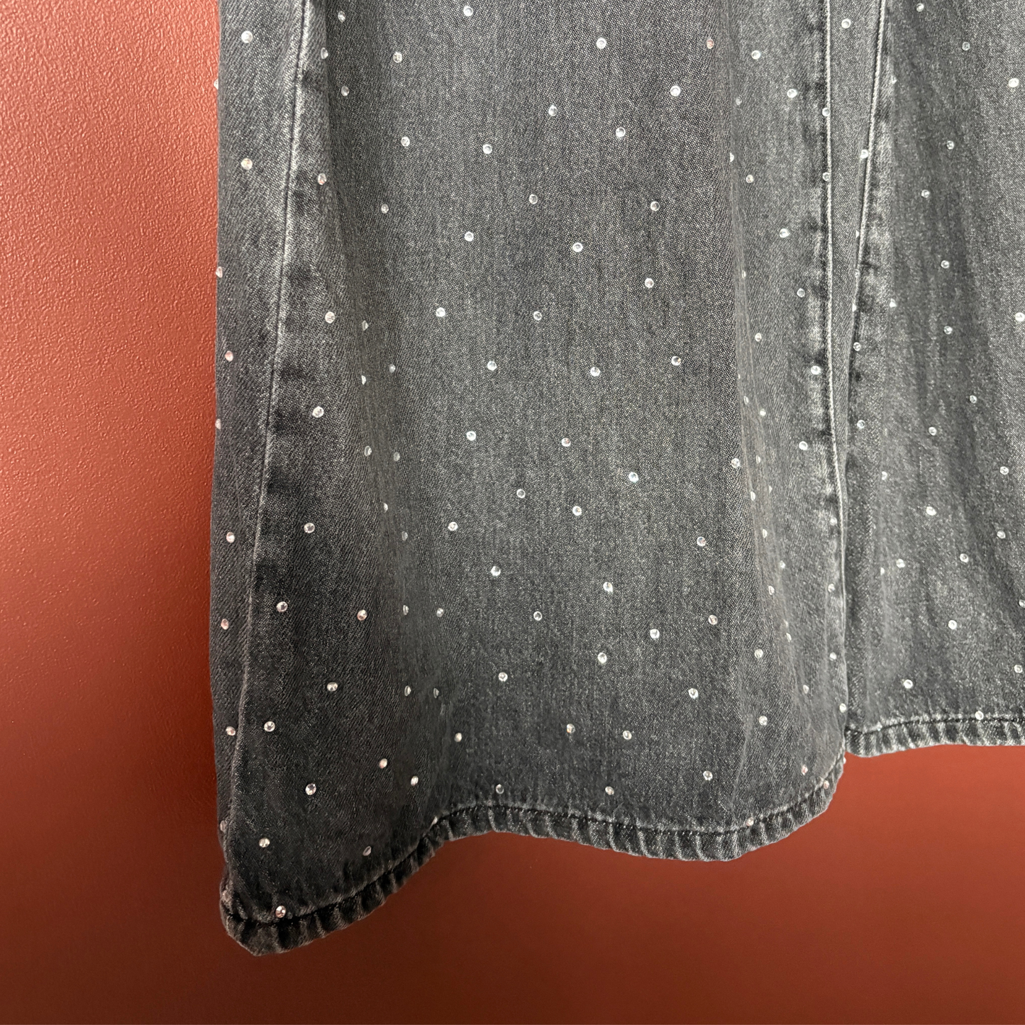 Aligne Grey Denim Diamanté Co-Ord Shirt Trouser Set