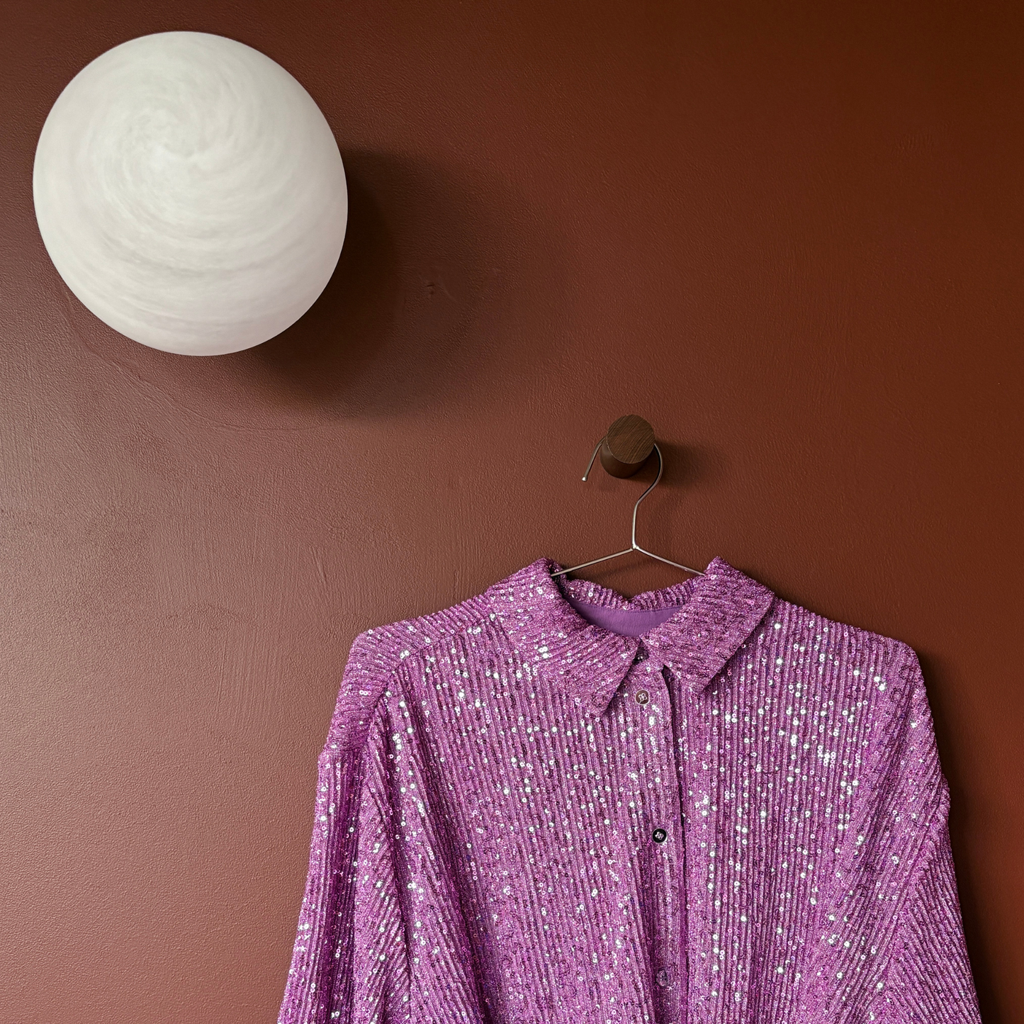 Stine Goya Lilac Sequin Shirt Dress