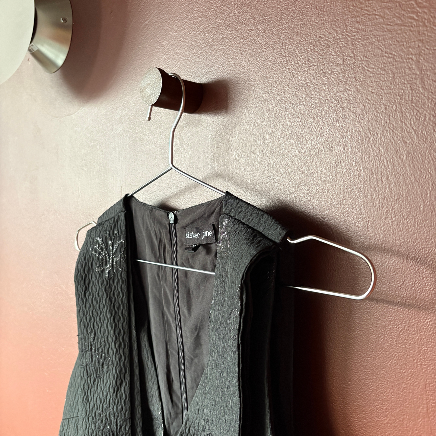 Sister Jane Black Glitter Bow Sleeveless Mini Dress