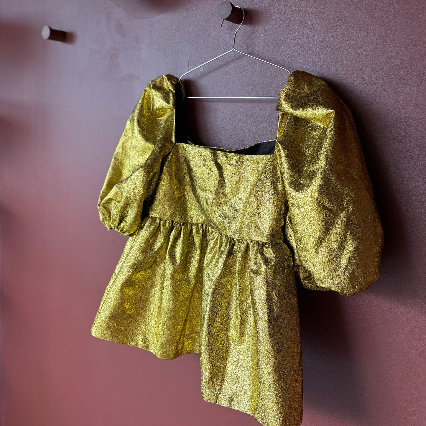 Stine Goya Gold Puff Sleeve Top