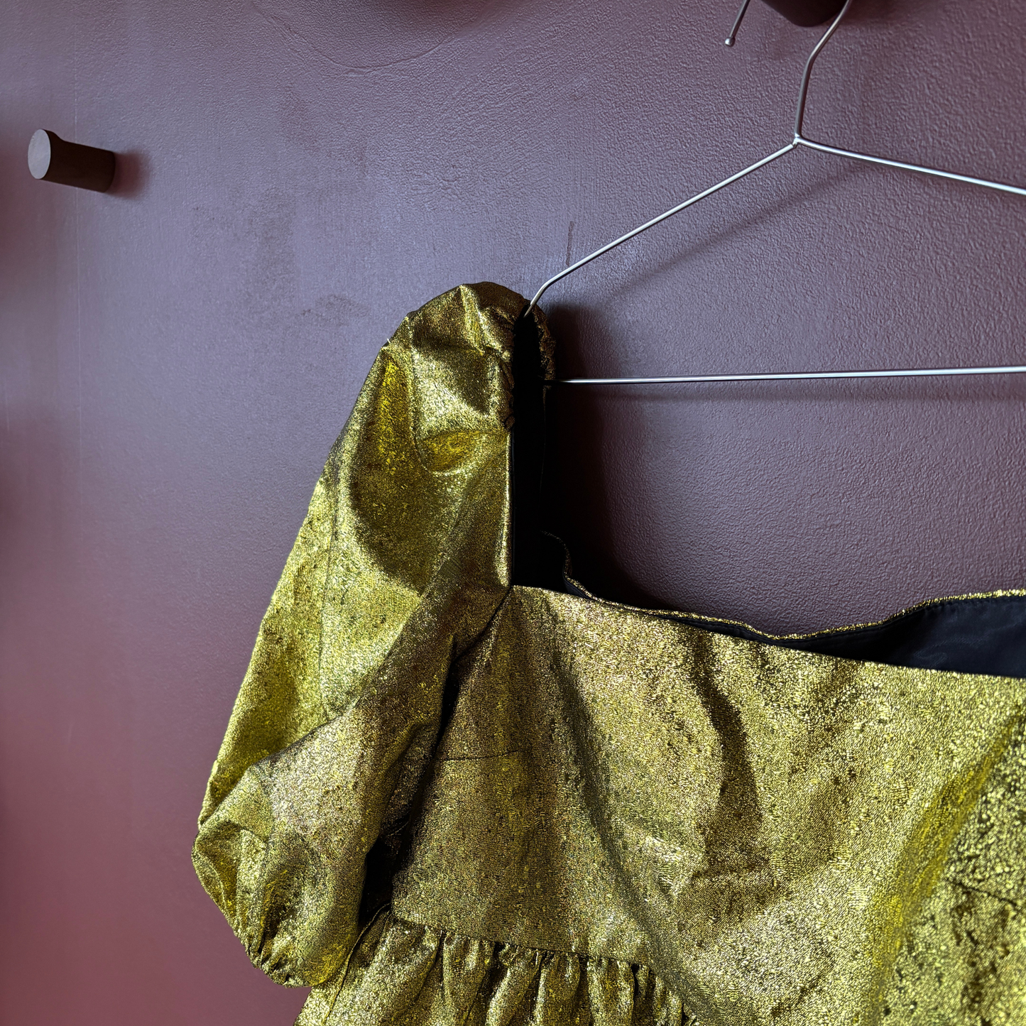 Stine Goya Gold Puff Sleeve Top