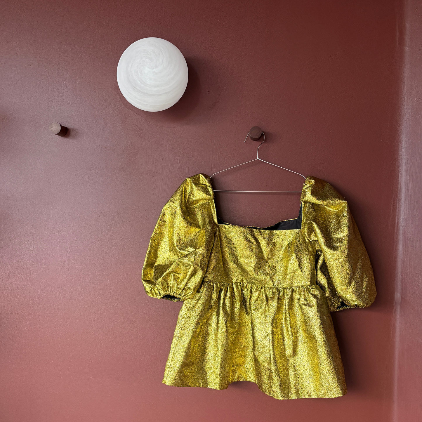 Stine Goya Gold Puff Sleeve Top