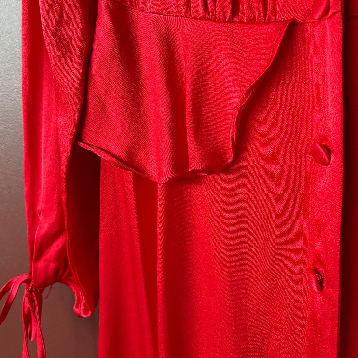 Kitri Ruby Red Satin Midi Dress