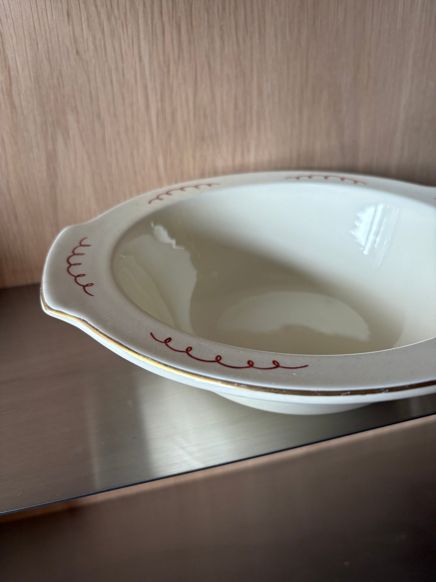 Vintage Handmade Crackle Glaze Bowl