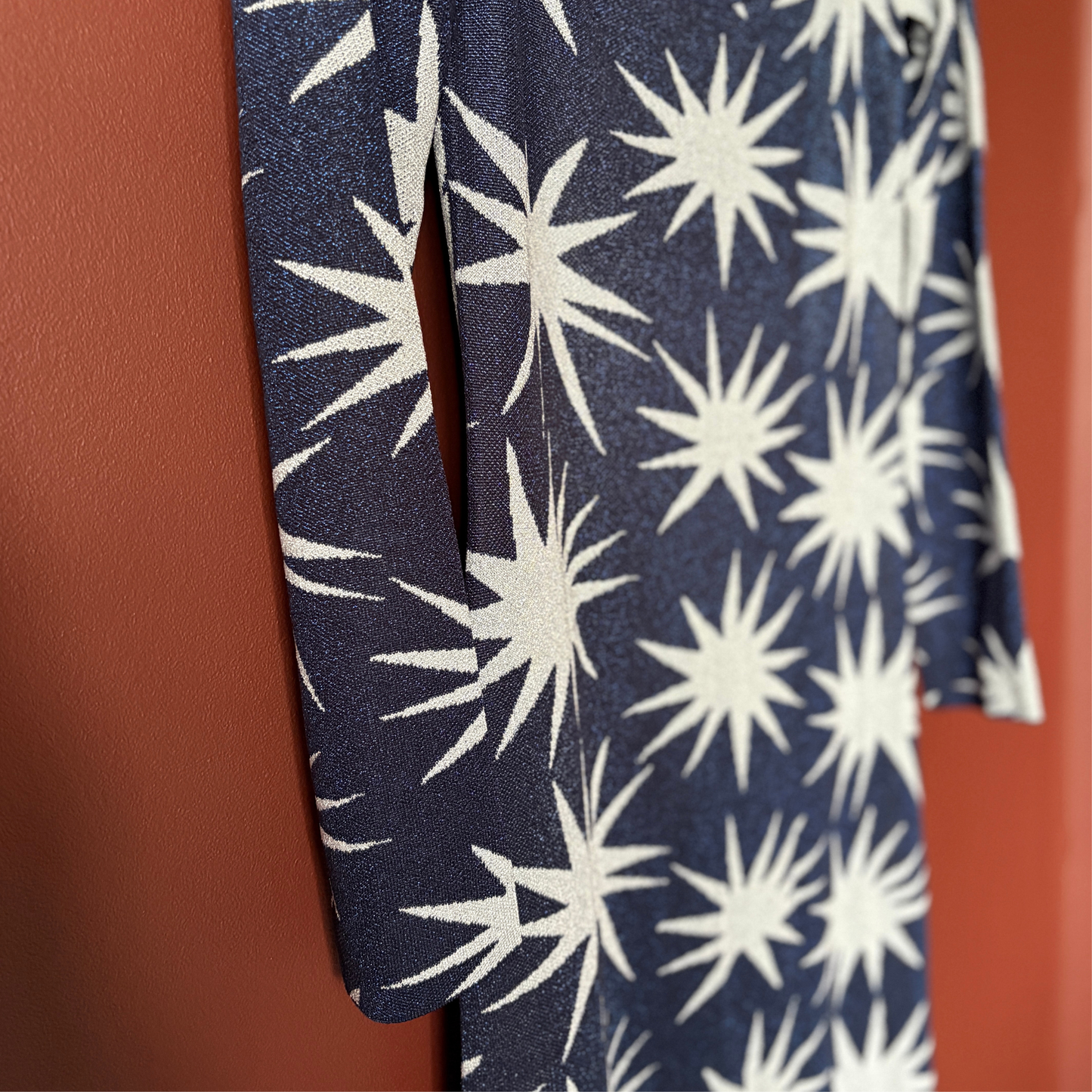 Kitri Navy Lurex Star Maxi Dress