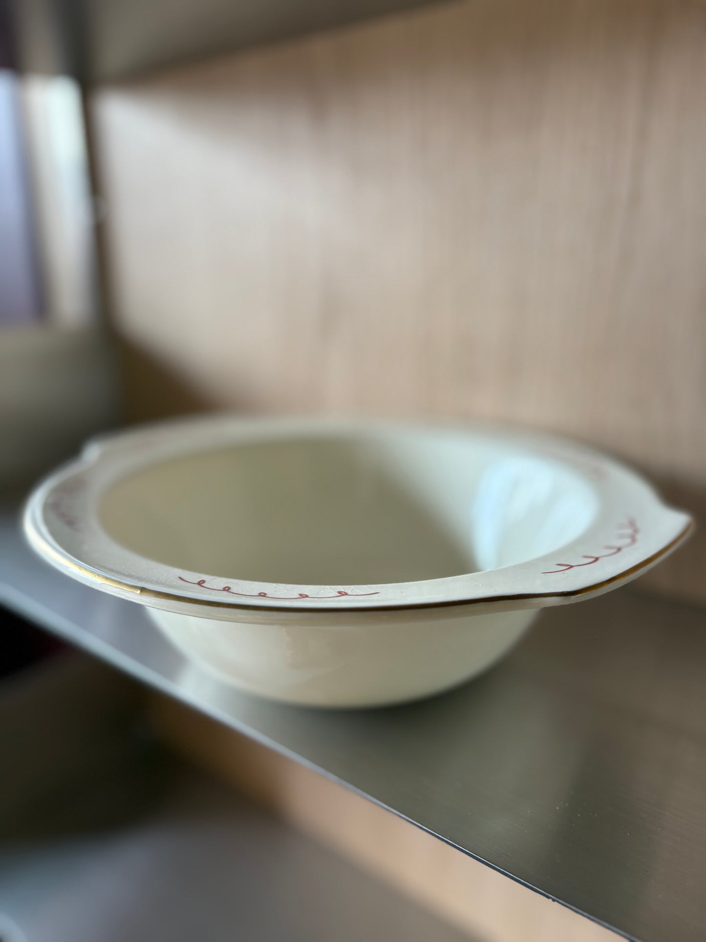 Vintage Handmade Crackle Glaze Bowl