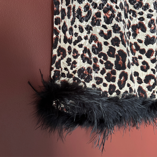 KITRI Animal Print Feather Edge Trousers