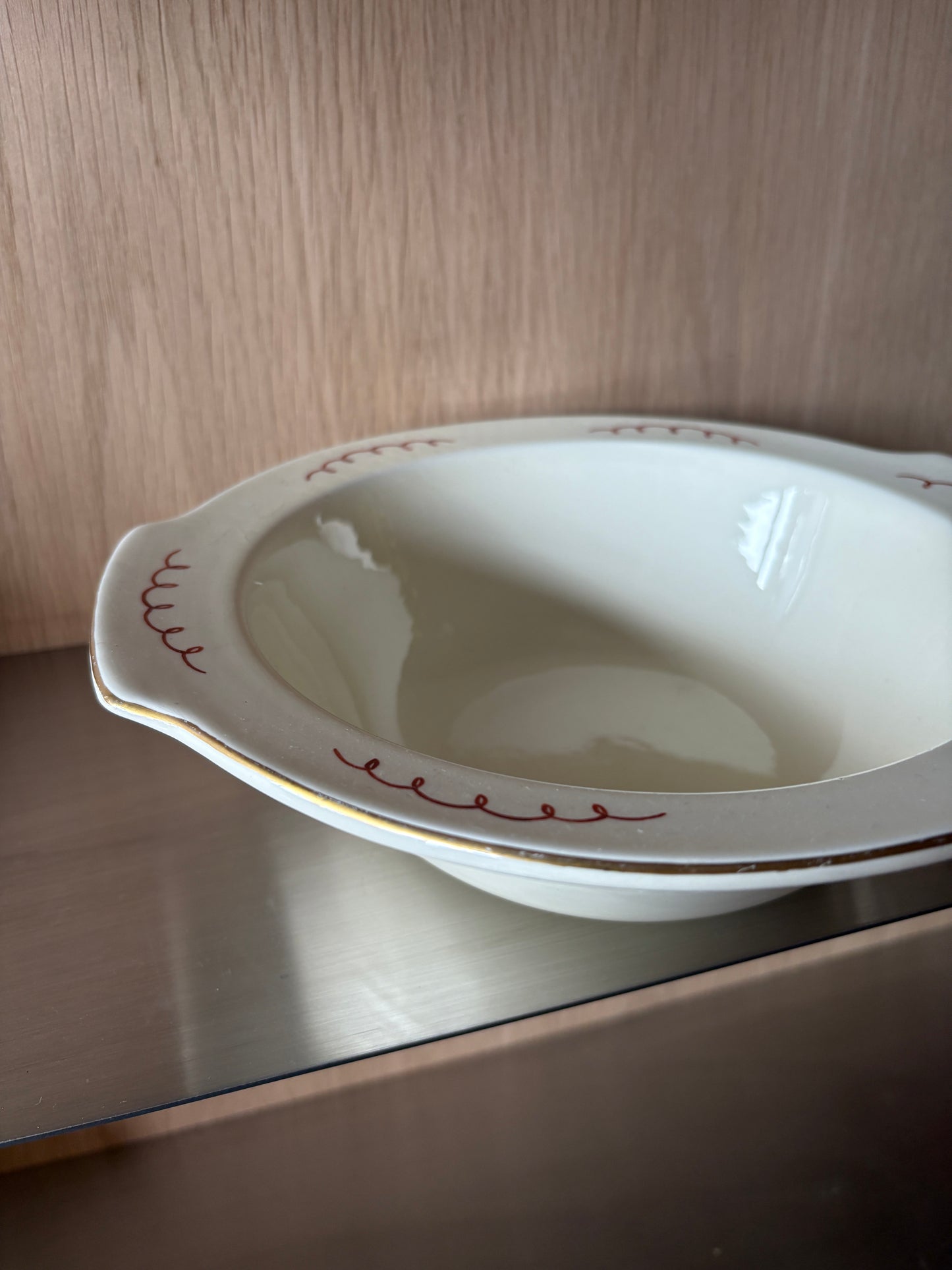 Vintage Handmade Crackle Glaze Bowl