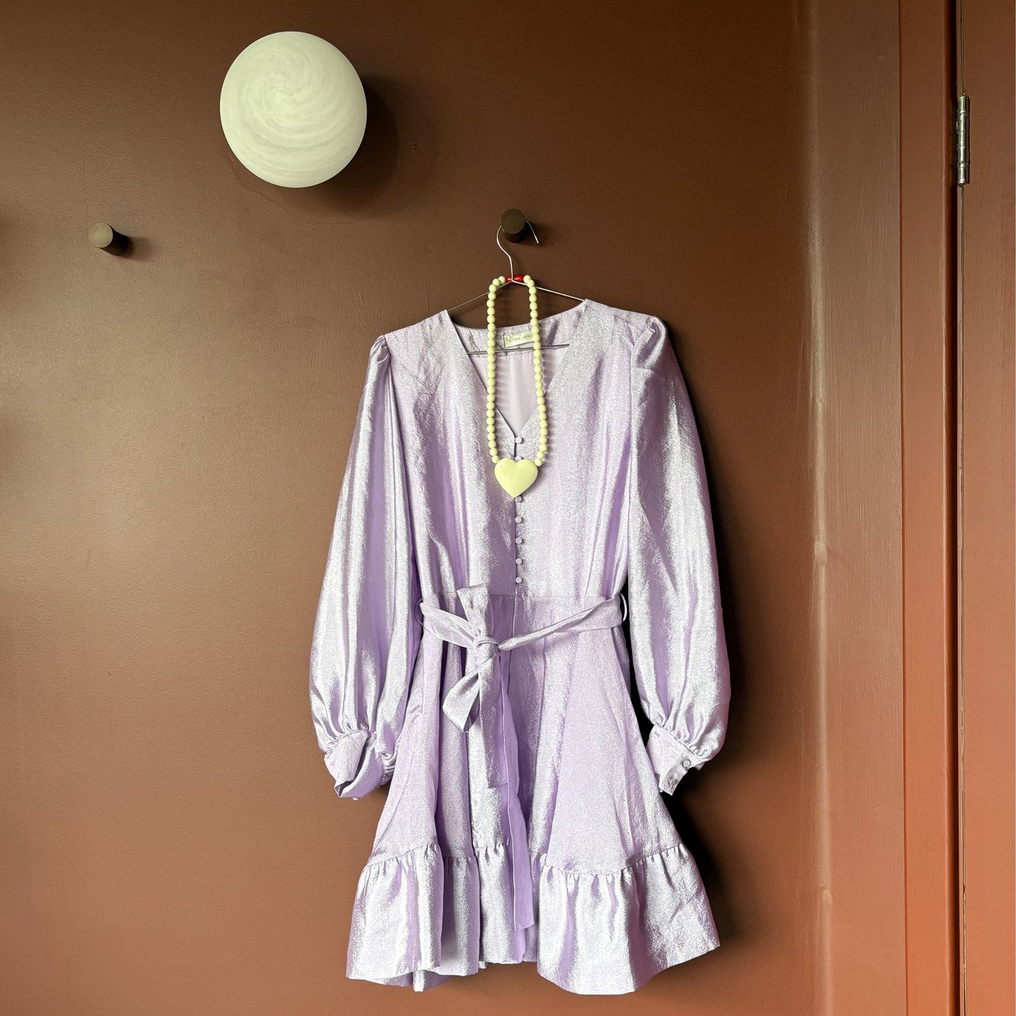 Stine Goya Lilac Chiffon V Neck Dress Mini Dress