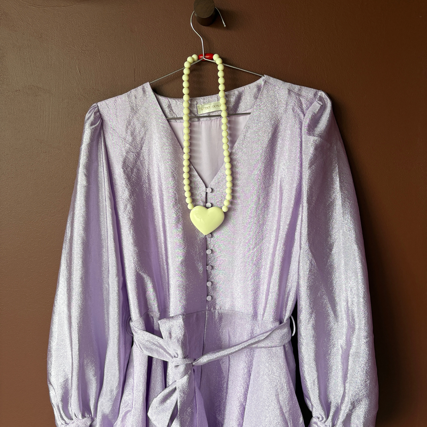 Stine Goya Lilac Chiffon V Neck Dress Mini Dress