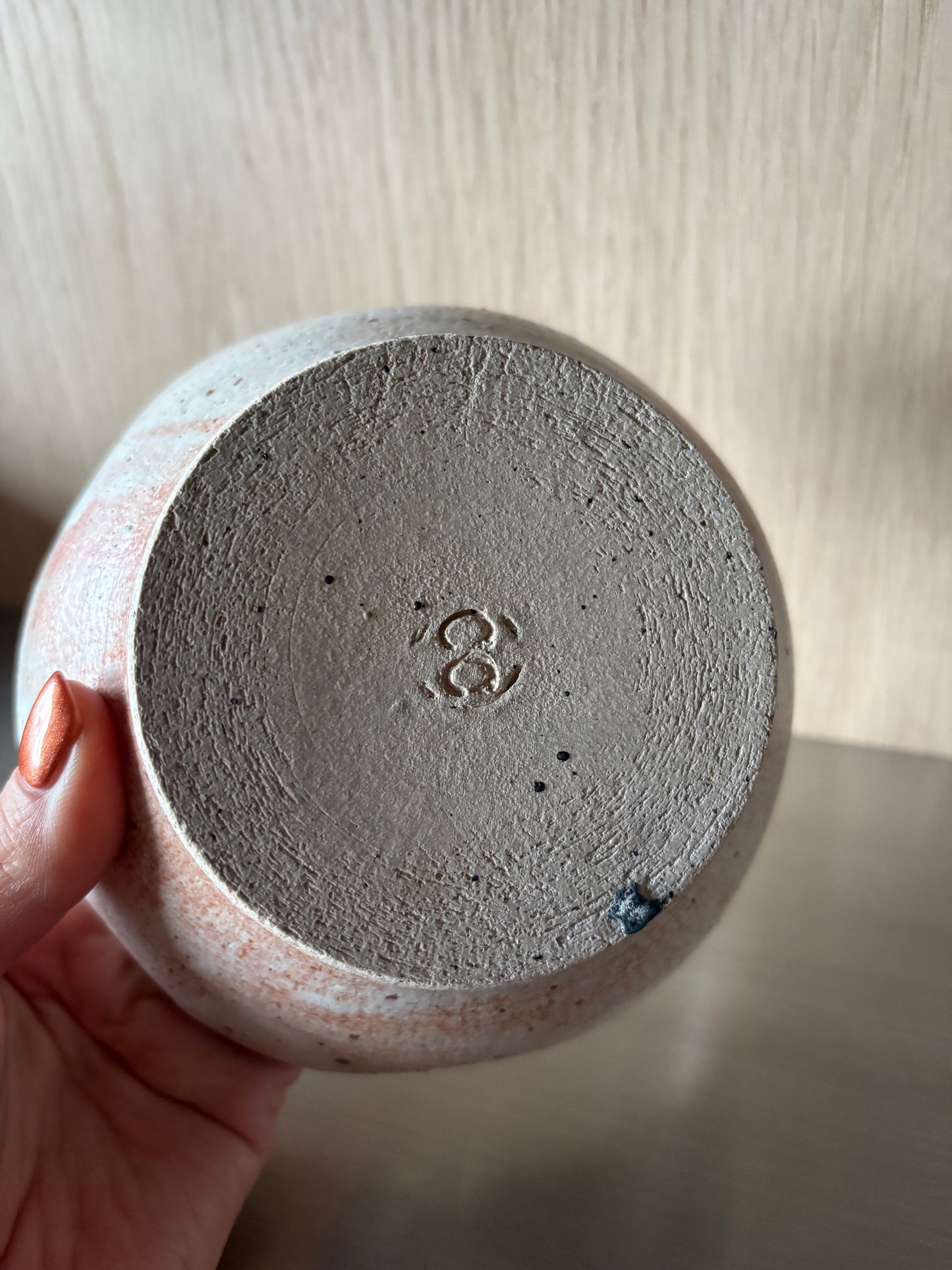 Vintage Studio Pottery Flower Stoneware Bowl