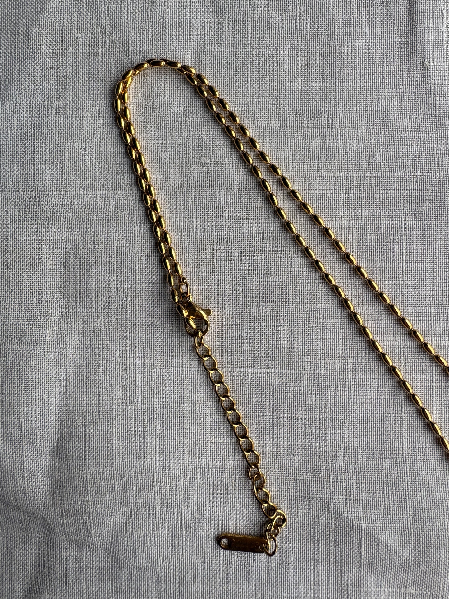 Vintage Gold Delicate Chain Necklace with Amber Stone