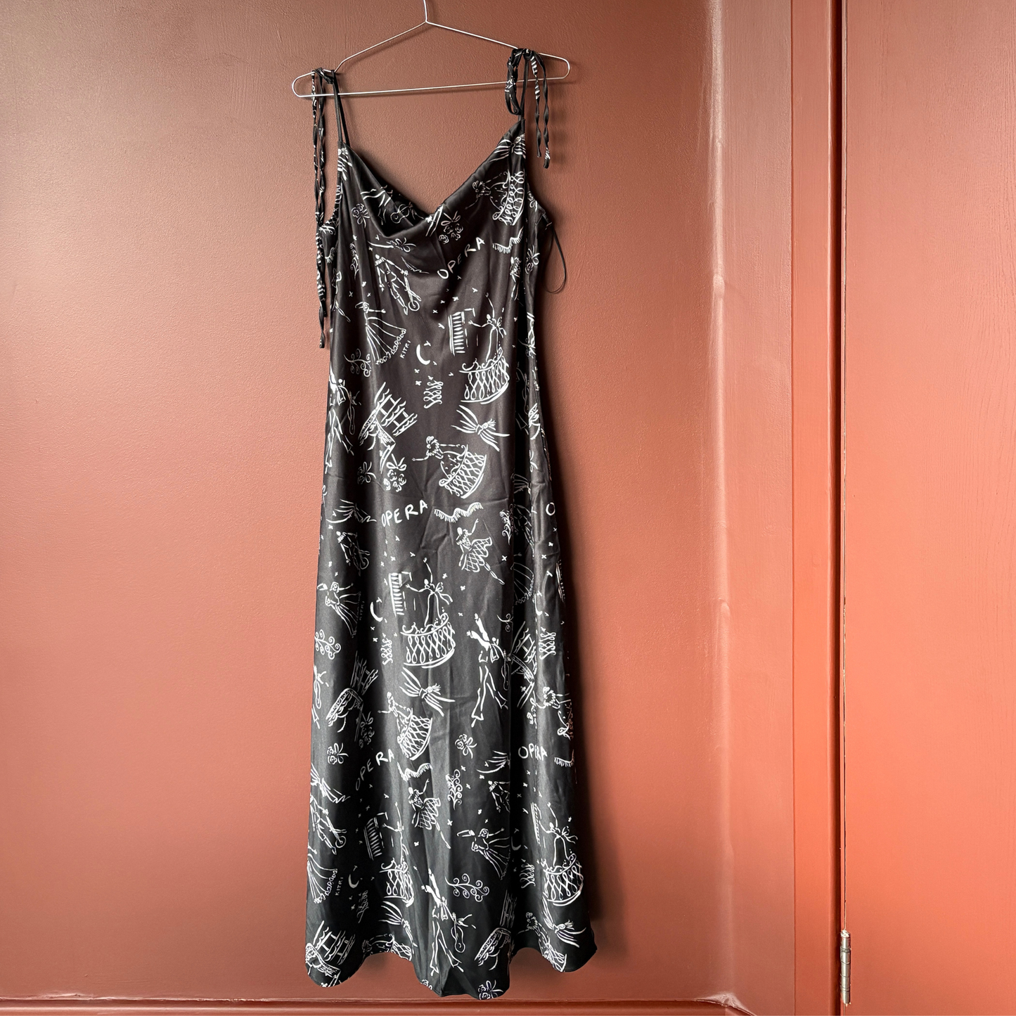 Kitri Black Opera Print Midi Dress