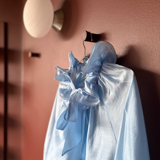 & Other Stories Powder Blue Chiffon Ruffle Blouse