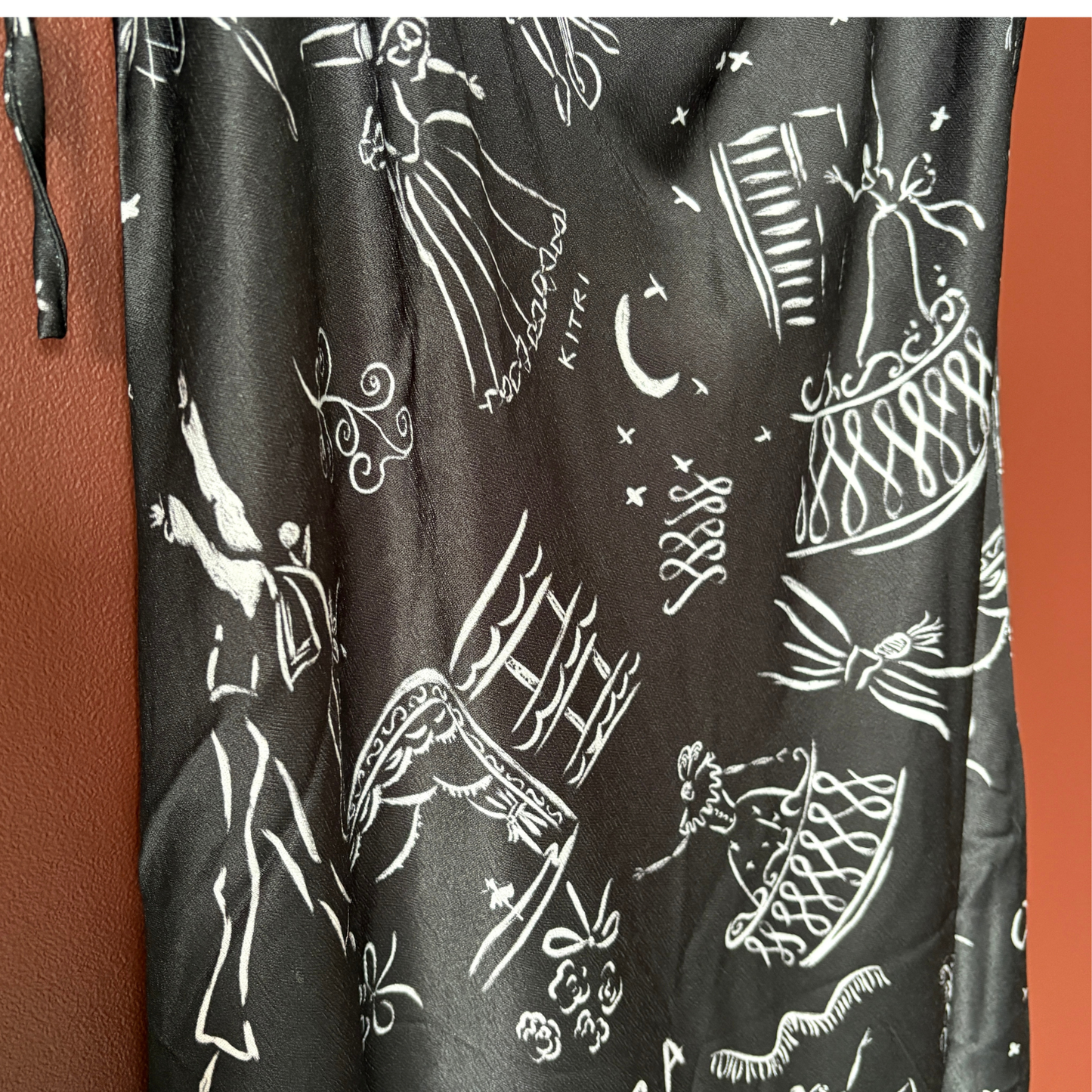 Kitri Black Opera Print Midi Dress