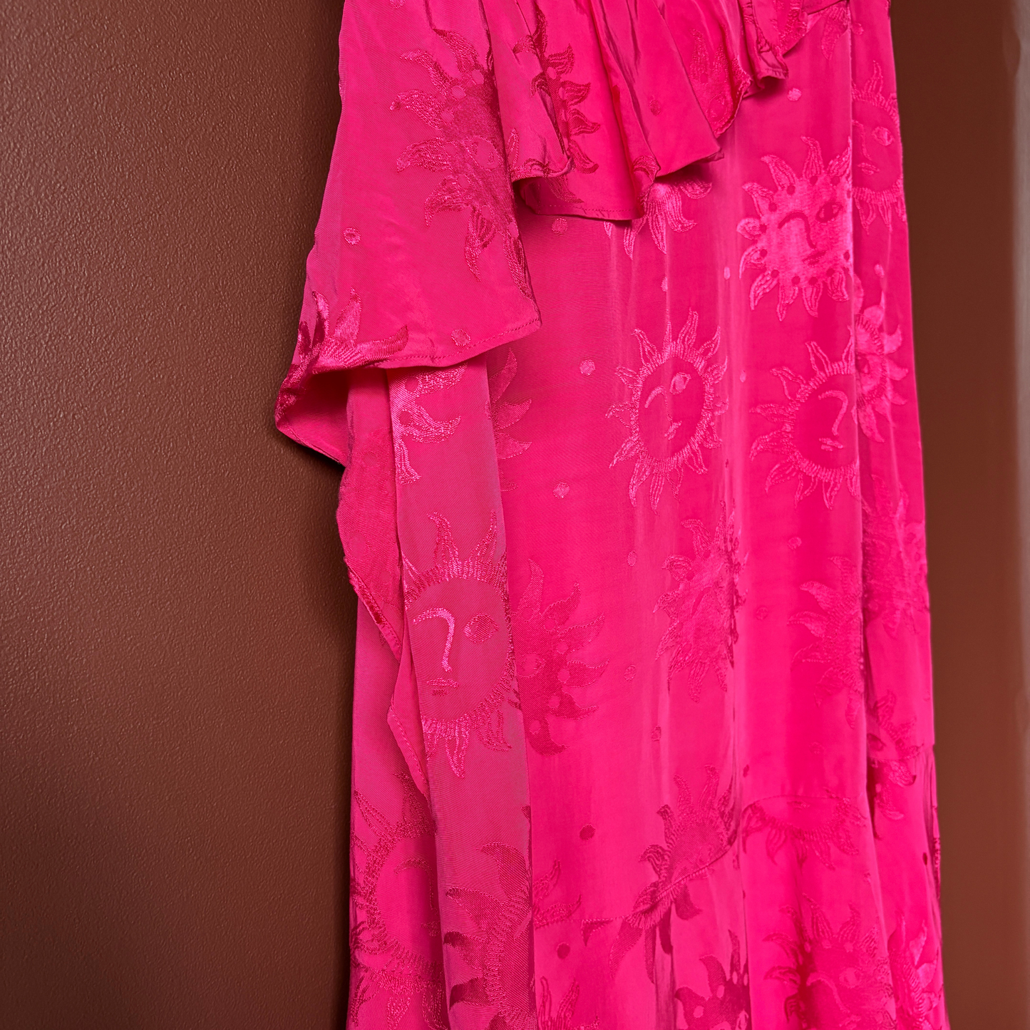 Kitri Pink Celestial Silk Frill Dress