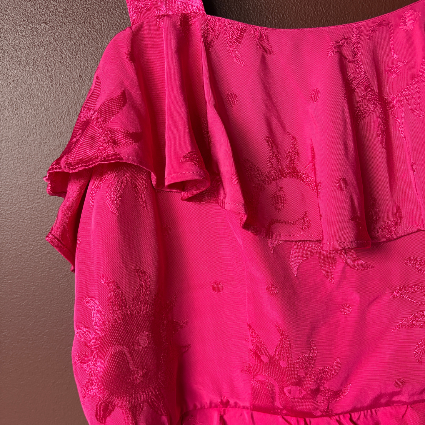 Kitri Pink Celestial Silk Frill Dress