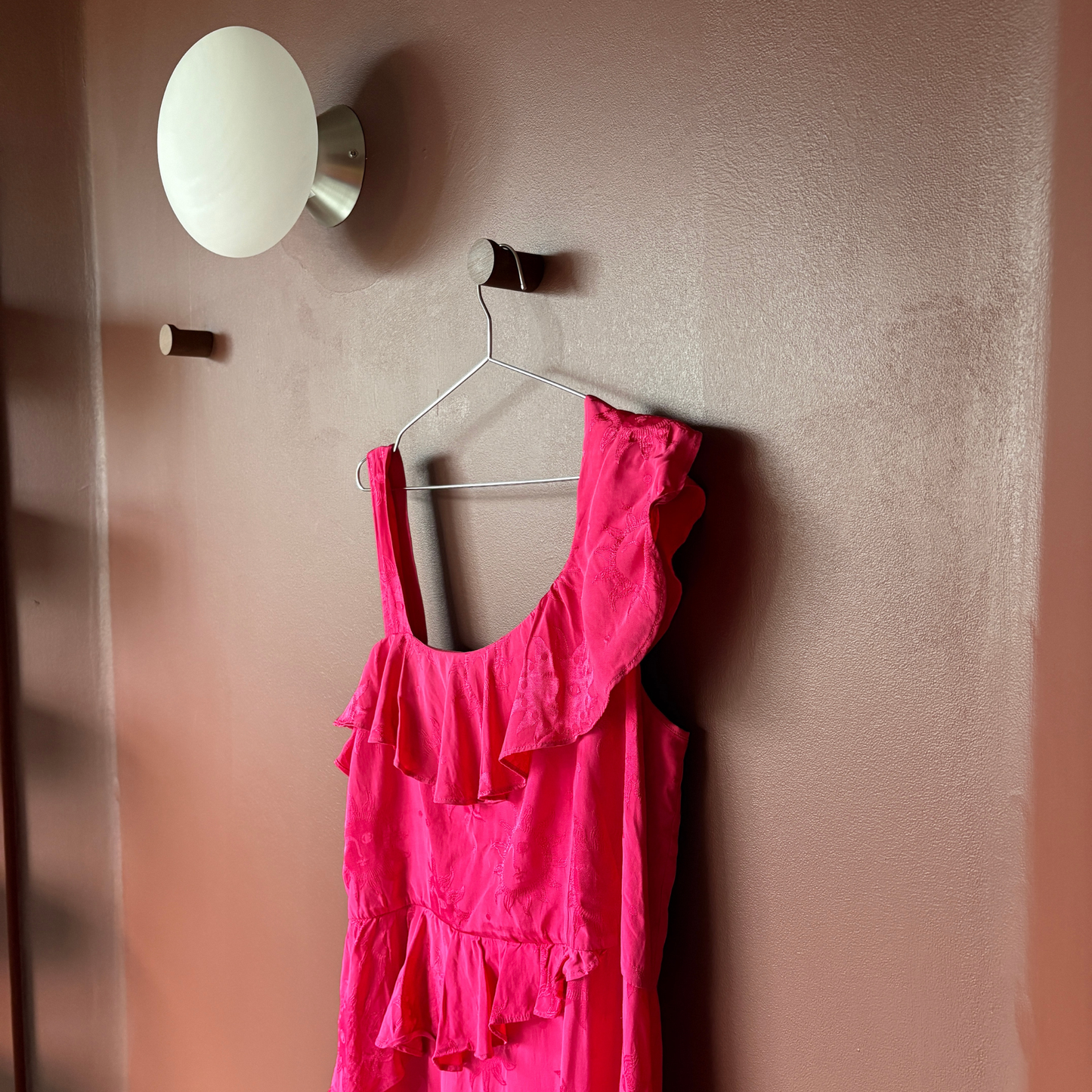 Kitri Pink Celestial Silk Frill Dress