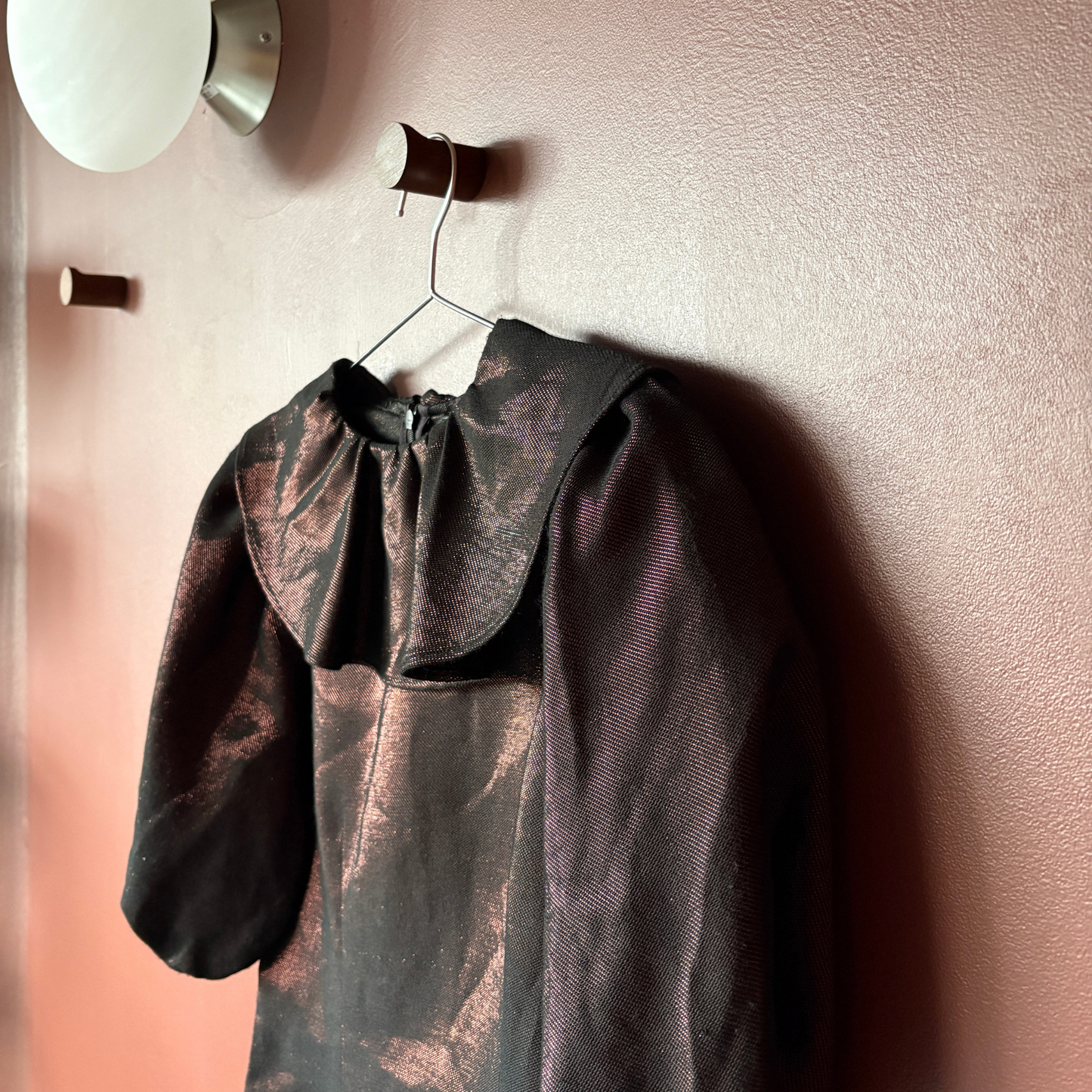 Aligne Rust Ruffle Collar Mini Dress