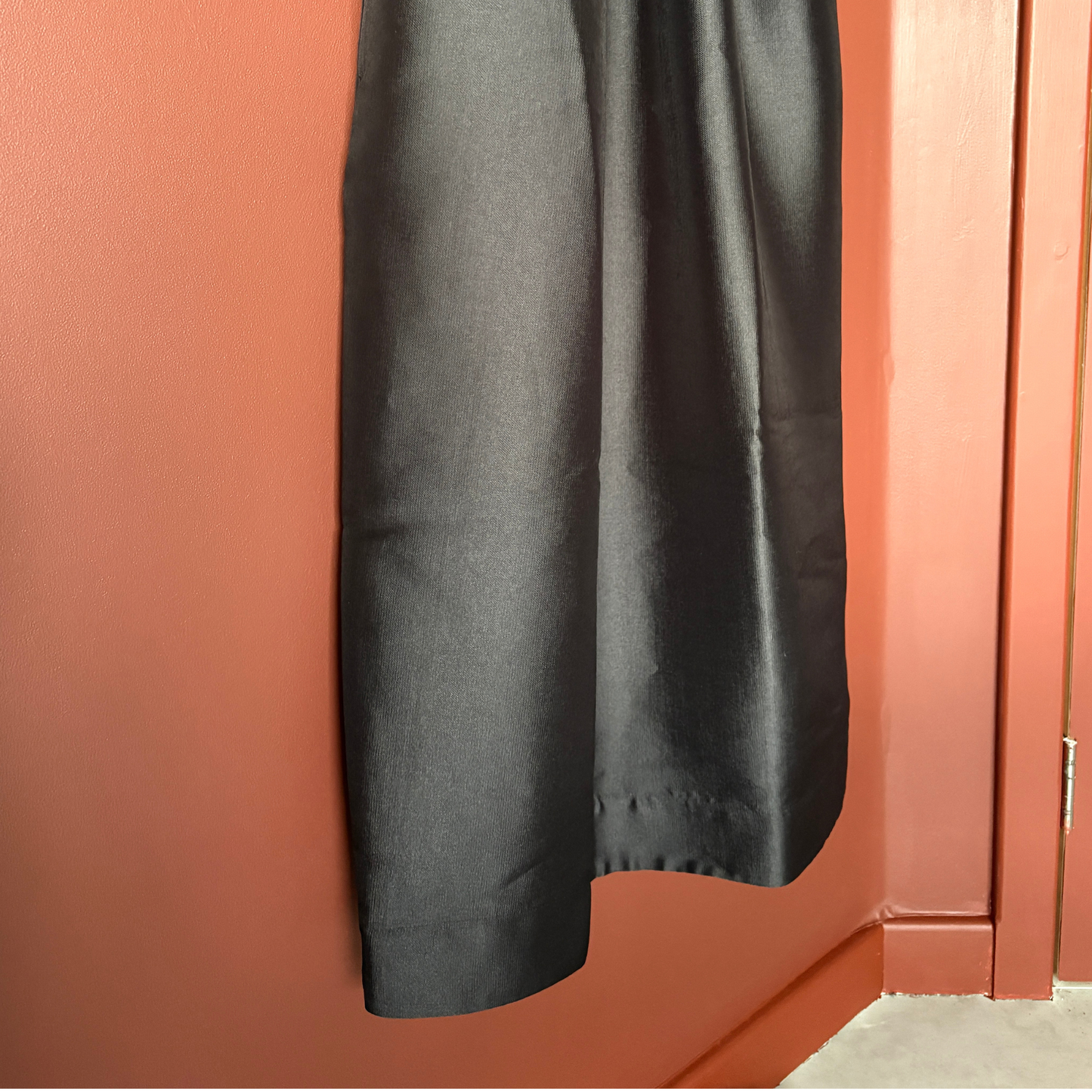 Aligne Black Satin Puff Sleeve Midi Dress