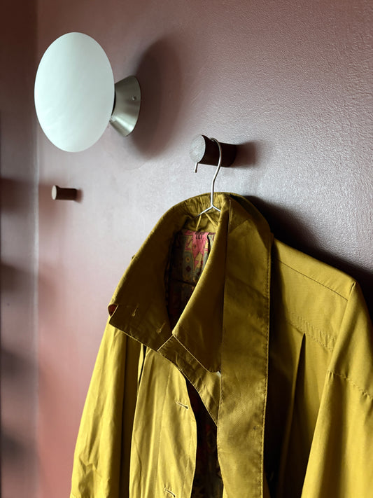 Vintage St Michael Mustard Trench Coat with Patterned Lining