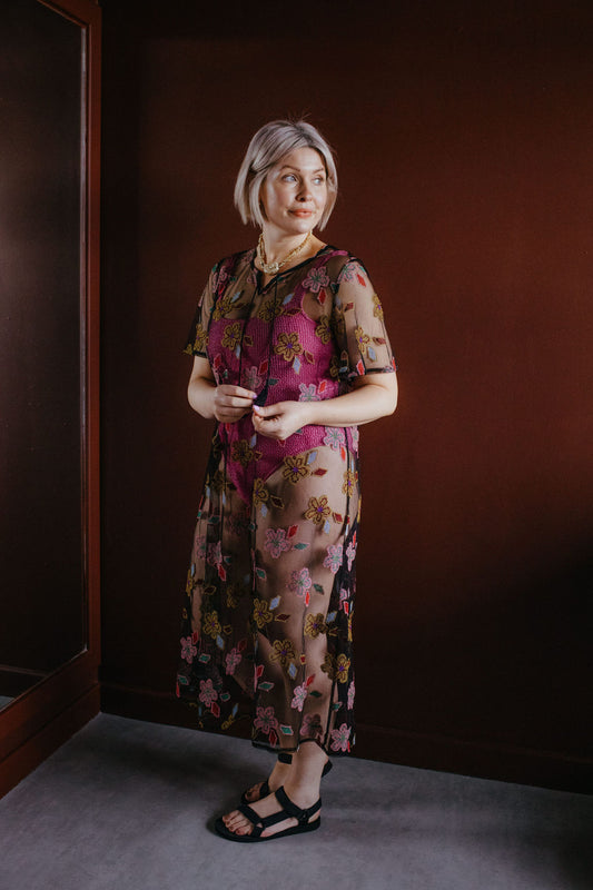 Black Embroirdered Beach Cover-Up Kaftan