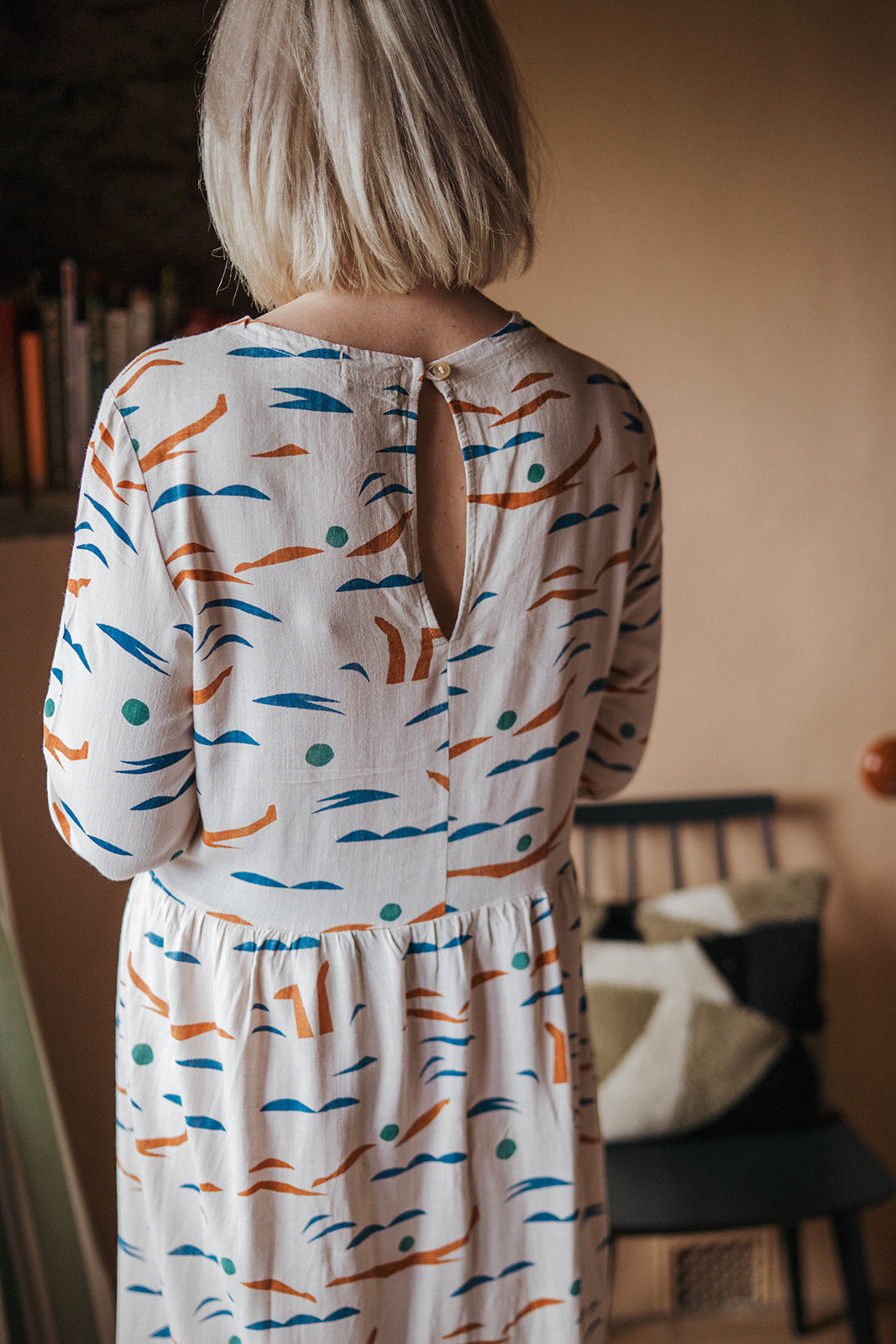 Bobo Choses Off-White Swimming Maxi Dress worn on model 