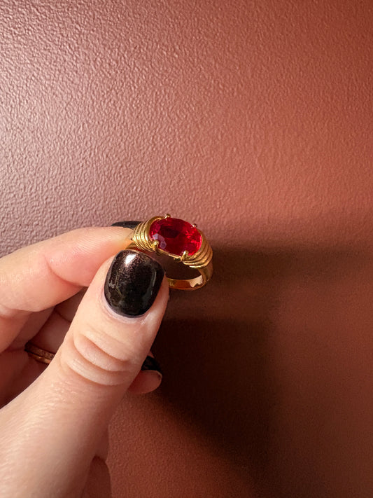 Vintage Ruby Red Dress Ring
