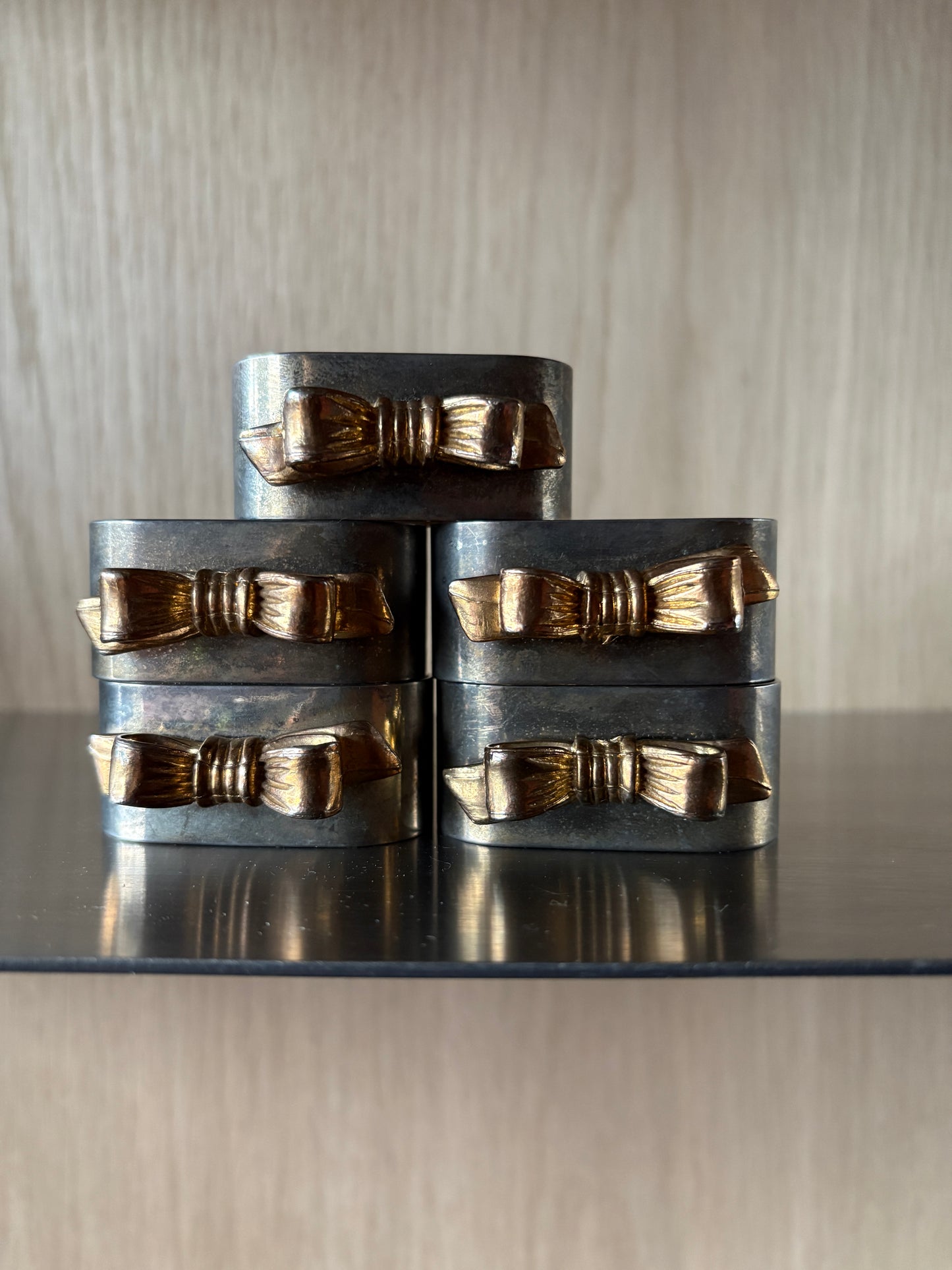 Vintage Stainless Steel Napking Rings - set of 5