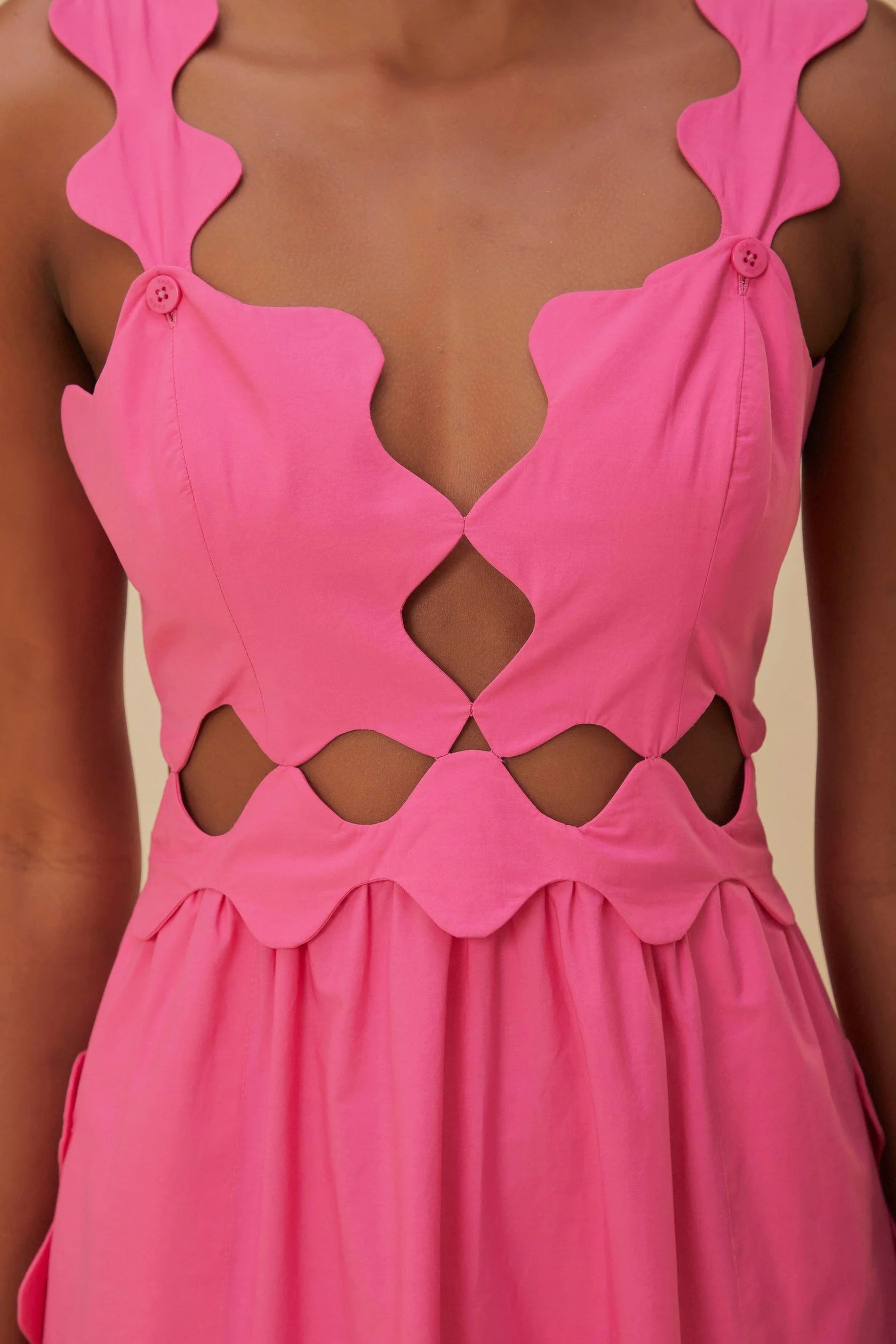 Farm Rio Pink Cut-Out Dress