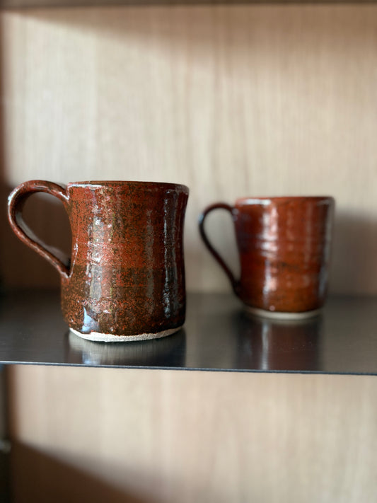 Vintage Wheel-Thrown Rust Stoneware Mug