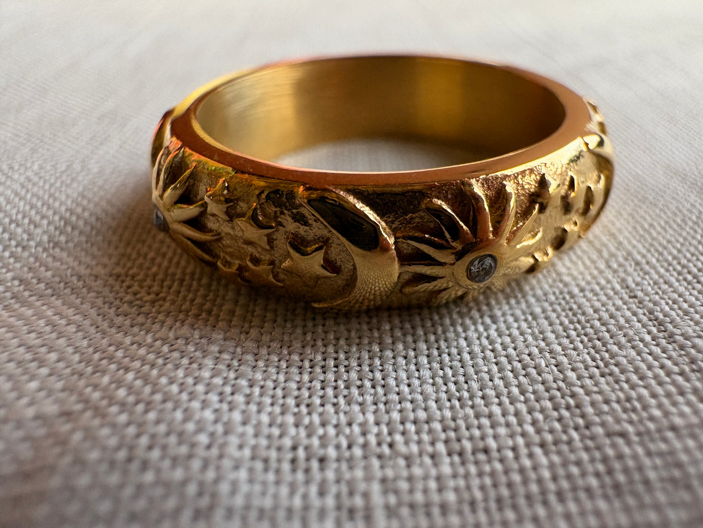 Gold Celestical Band Ring