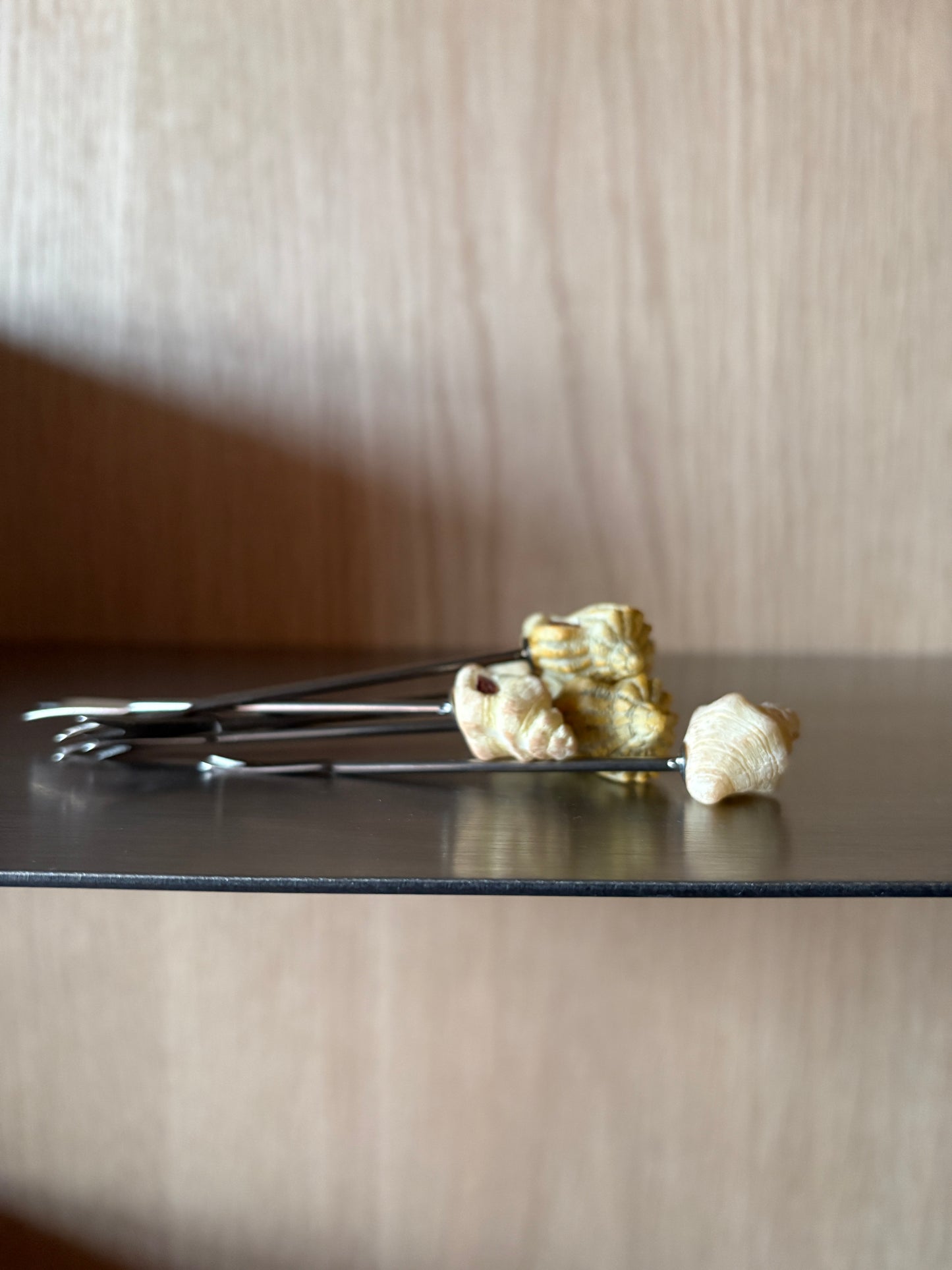 Vintage Ceramic Shell Cocktail Picks - Set of 6